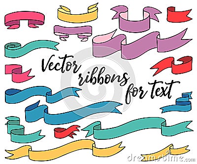 Colored vector ribbons for text Vector Illustration